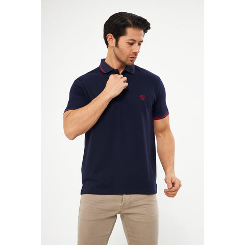 MD Navy Pique Tipping Polo | Montivo Pakistan