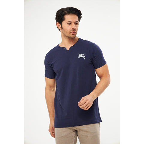 Navy V Neck Polo Tshirt | Montivo Pakistan