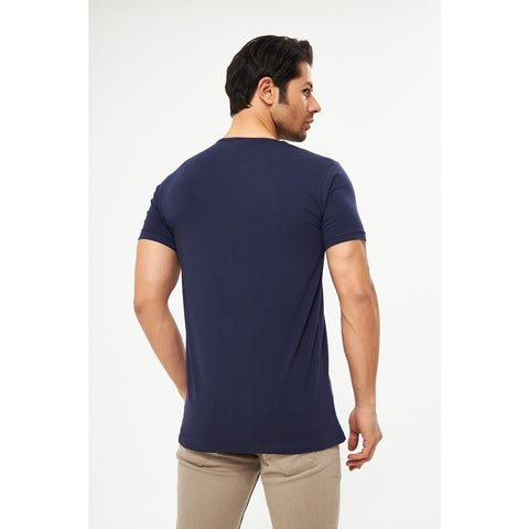 Navy V Neck Polo Tshirt | Montivo Pakistan