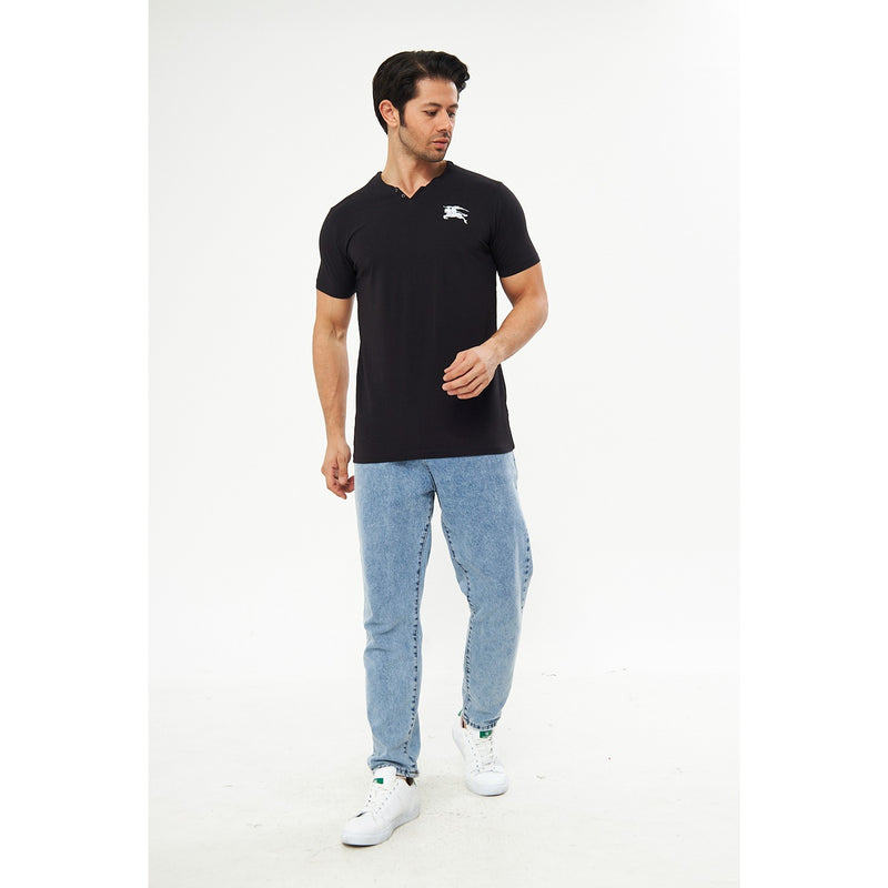 Black V Neck Polo Tshirt | Montivo Pakistan