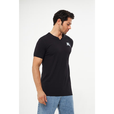 Black V Neck Polo Tshirt | Montivo Pakistan