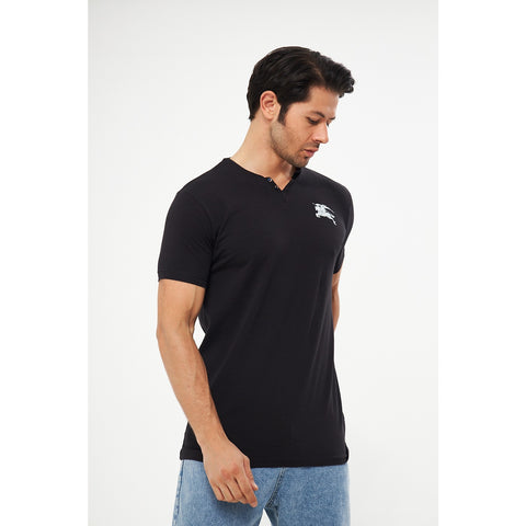 Black V Neck Polo Tshirt | Montivo Pakistan