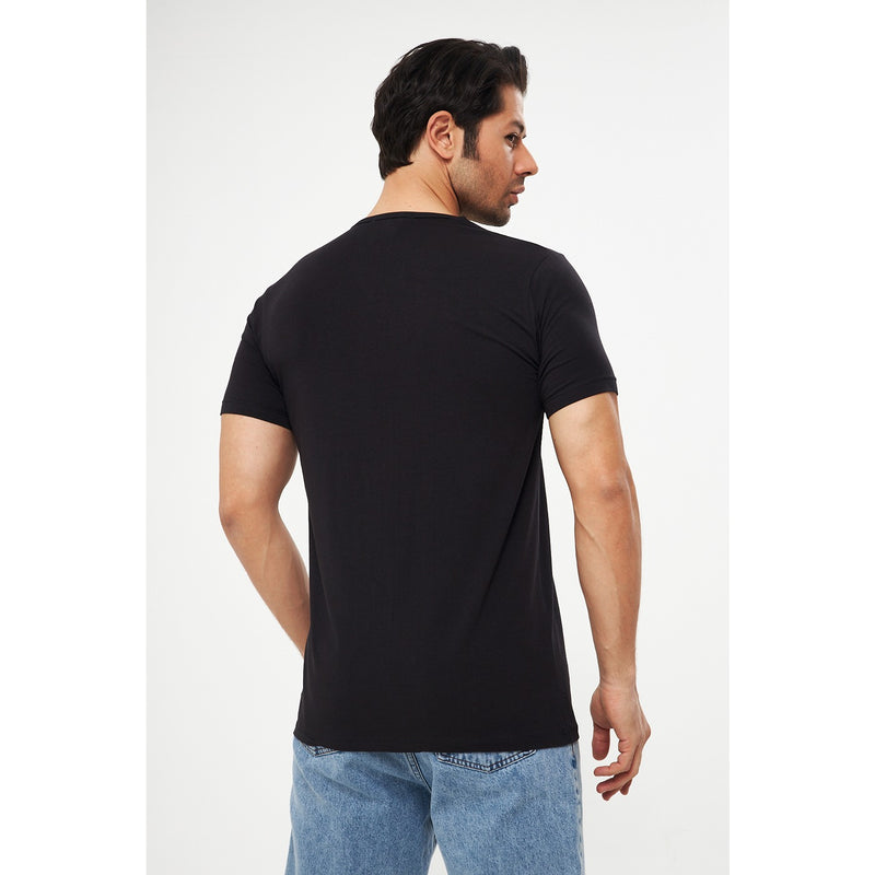 Black V Neck Polo Tshirt | Montivo Pakistan