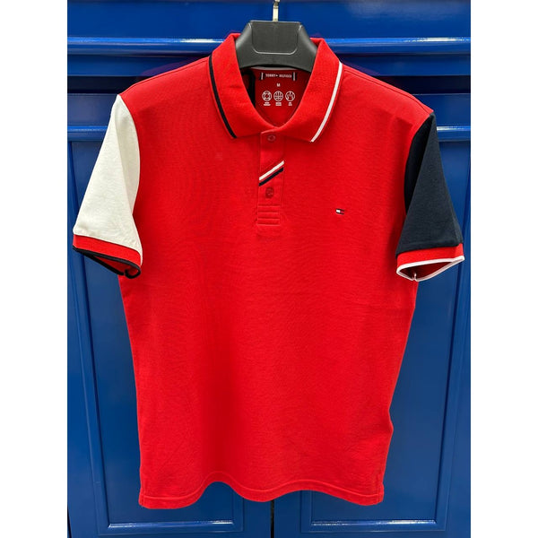 TMY HLFG Red Colour Block Polo | Montivo Pakistan
