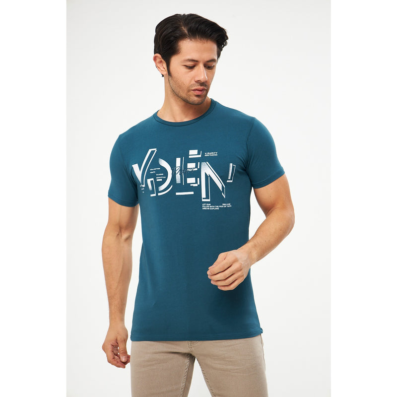 Teal Blue Graphic Printed Tshirt | Montivo Pakistan