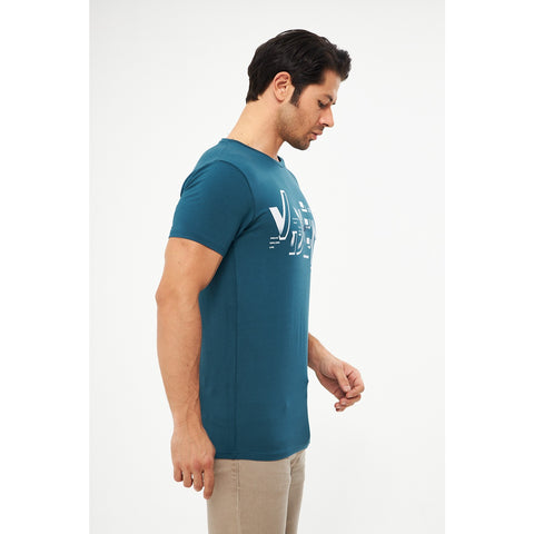 Teal Blue Graphic Printed Tshirt | Montivo Pakistan