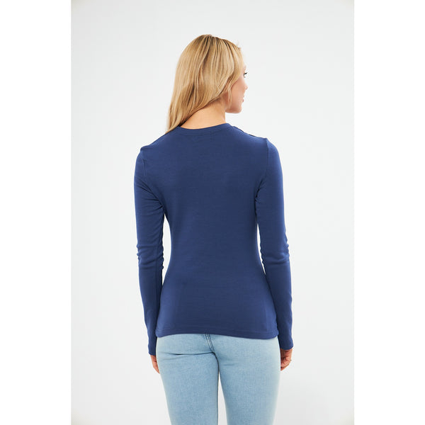 Blue Keyhole Rib Top | Montivo Pakistan
