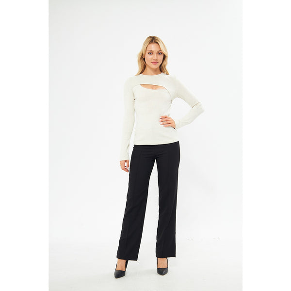 Off-White Keyhole Rib Top | Montivo Pakistan