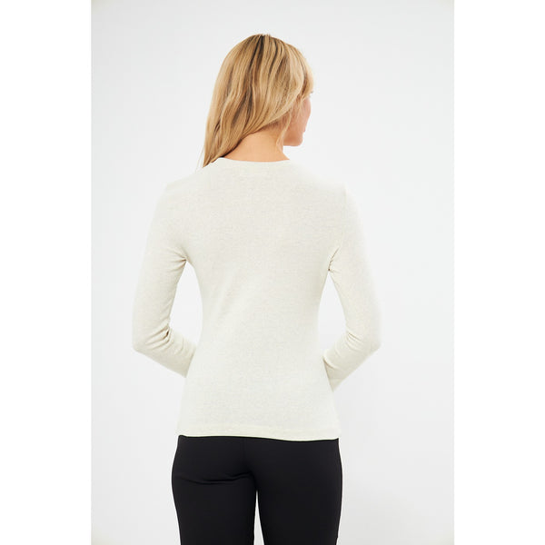 Off-White Keyhole Rib Top | Montivo Pakistan
