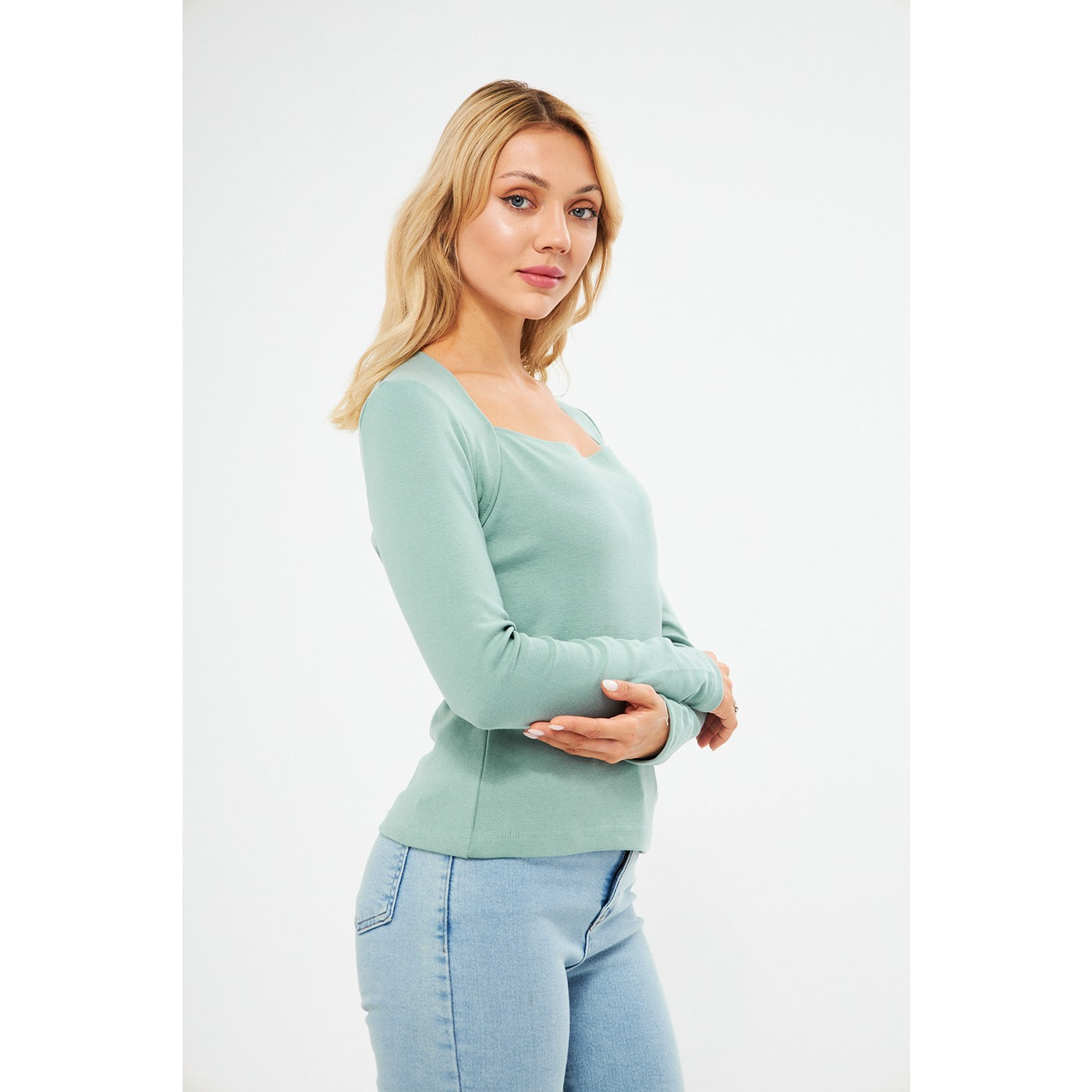 Opal Rib Swan Neck Top | Montivo Pakistan