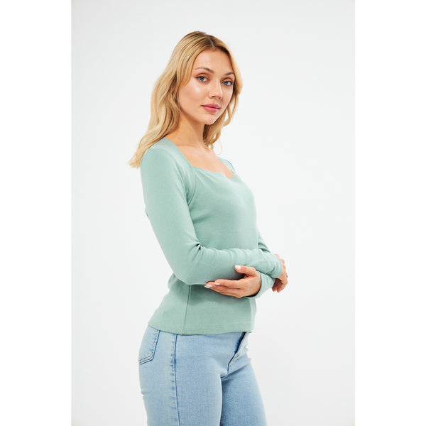 Opal Rib Swan Neck Top | Montivo Pakistan