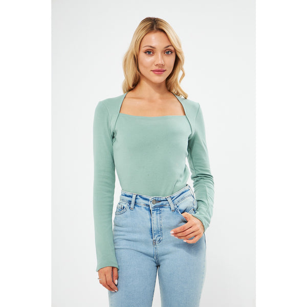 Opal Rib Swan Neck Top | Montivo Pakistan