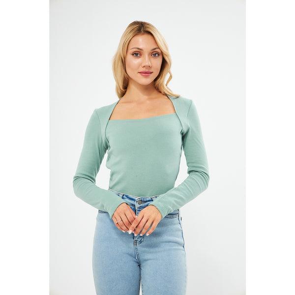Opal Rib Swan Neck Top | Montivo Pakistan
