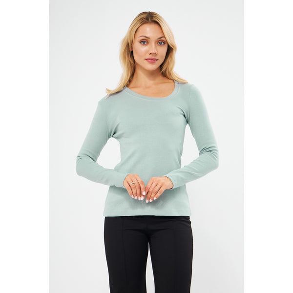 Jet Stream Rib Cross Scoop Neck Top | Montivo Pakistan
