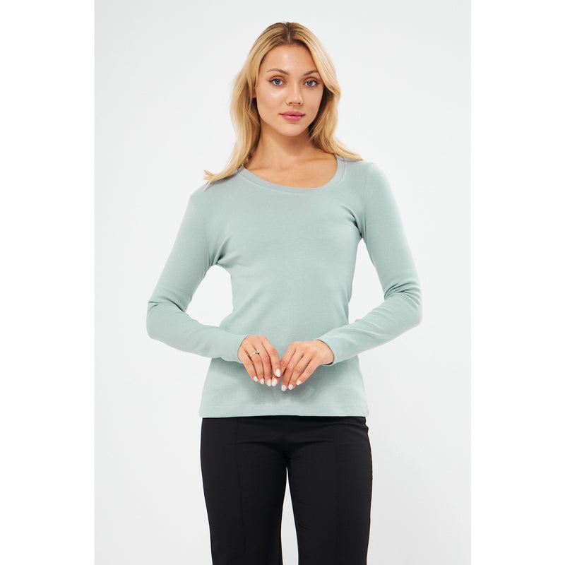 Jet Stream Rib Cross Scoop Neck Top | Montivo Pakistan