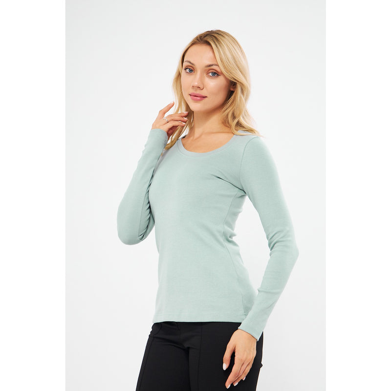 Jet Stream Rib Cross Scoop Neck Top | Montivo Pakistan