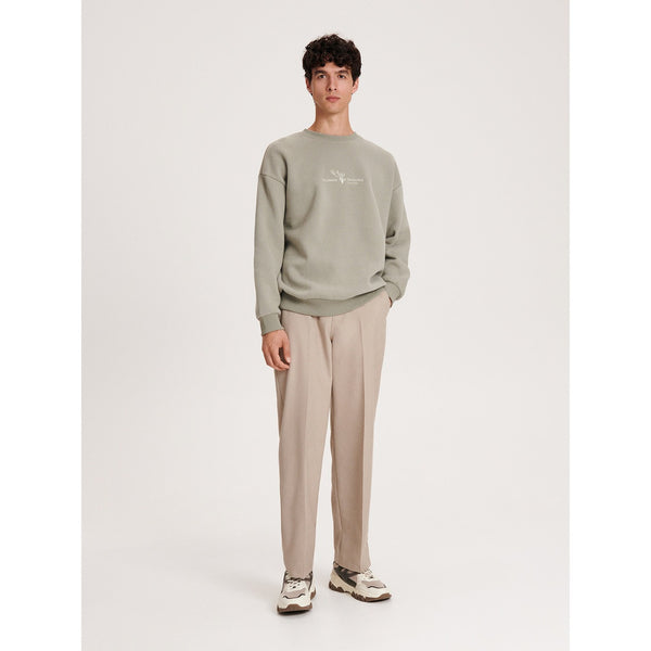 Dusty Green Embroidery Detailing Sweatshirt | Montivo Pakistan
