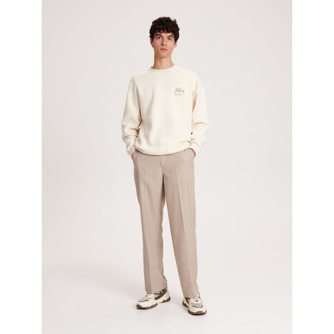 Cream Embroidery Detailing Sweatshirt | Montivo Pakistan