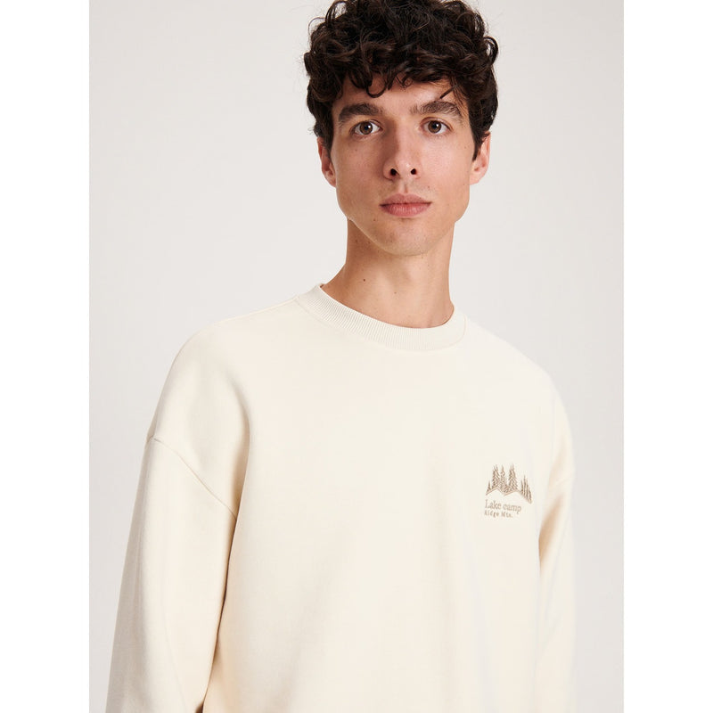 Cream Embroidery Detailing Sweatshirt | Montivo Pakistan