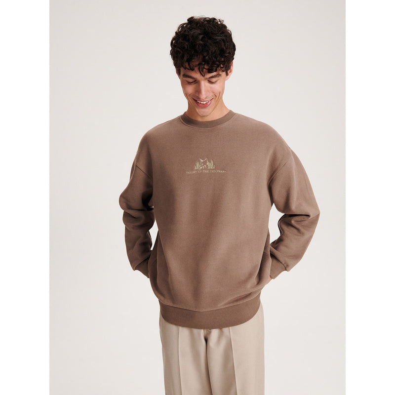 Brown Embroidery Detailing Sweatshirt | Montivo Pakistan