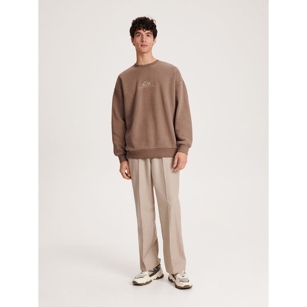 Brown Embroidery Detailing Sweatshirt | Montivo Pakistan