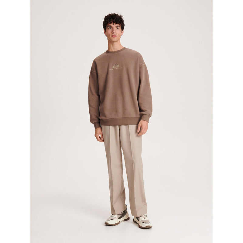 Brown Embroidery Detailing Sweatshirt | Montivo Pakistan