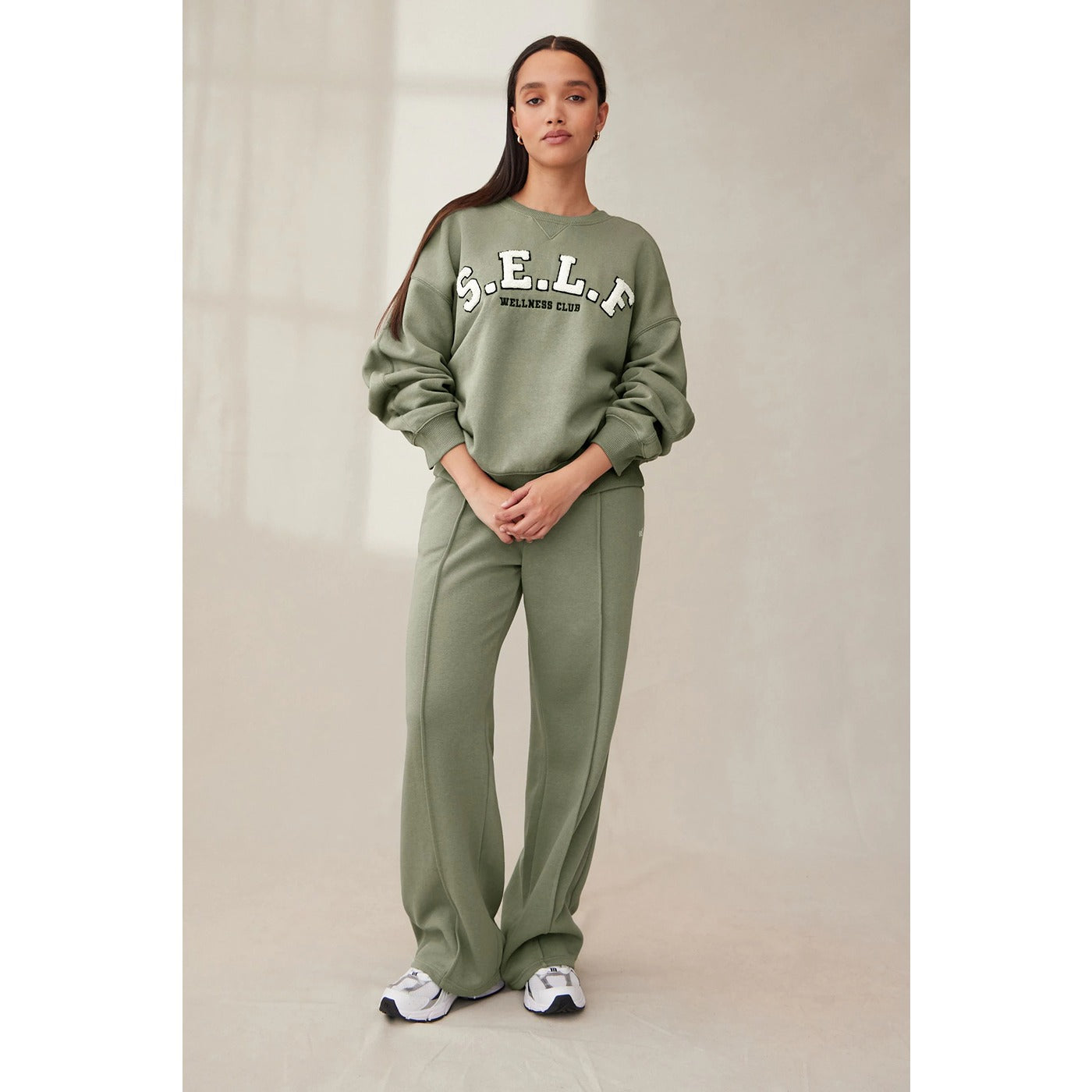 Olive Self Club Oversized Sweatshirt | Montivo Pakistan