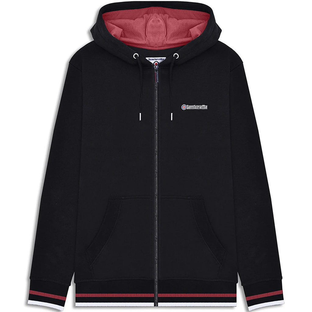 Black Full Zip Twin Tipped Hoodie | Montivo Pakistan