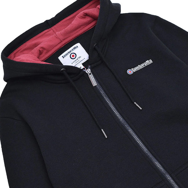 Black Full Zip Twin Tipped Hoodie | Montivo Pakistan