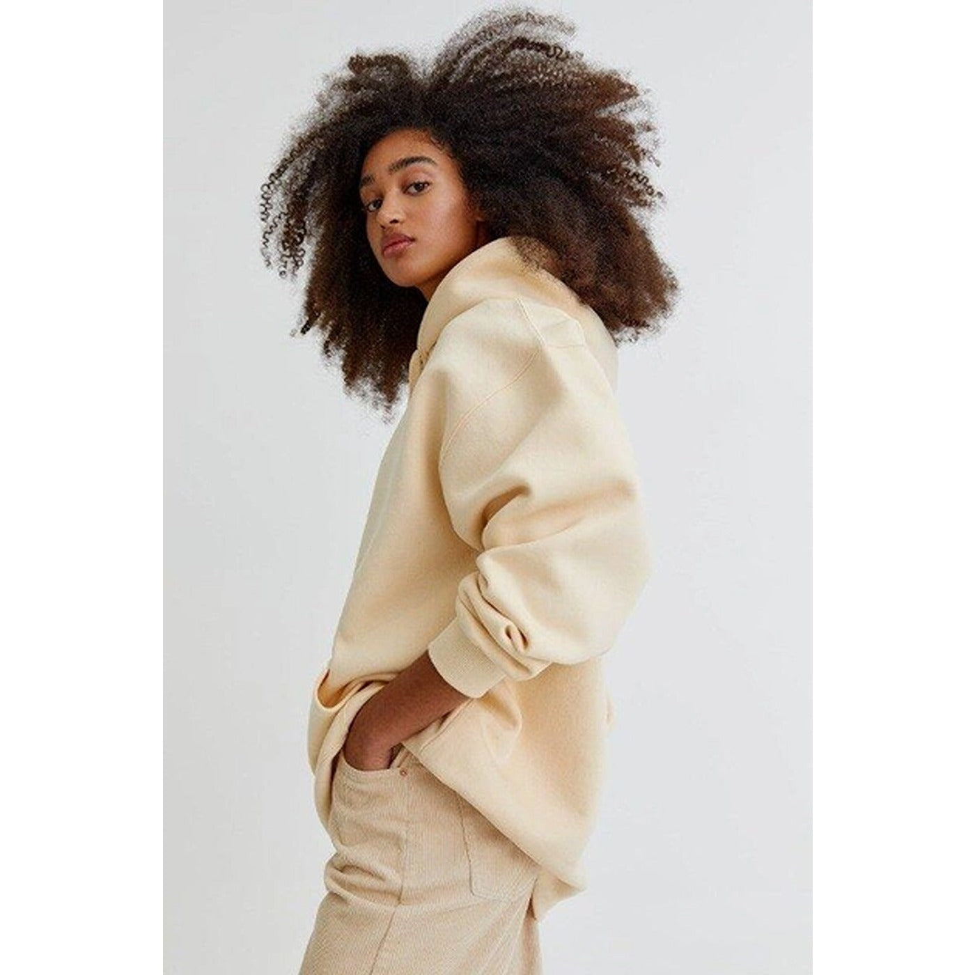 Beige Basic Oversized Hoodie | Montivo Pakistan