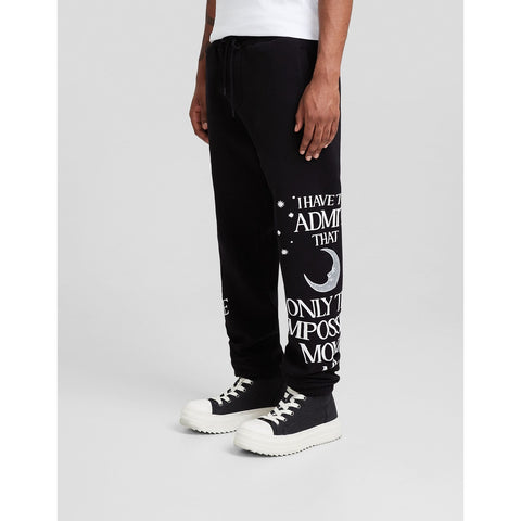 Black Plush Printed Joggers | Montivo Pakistan