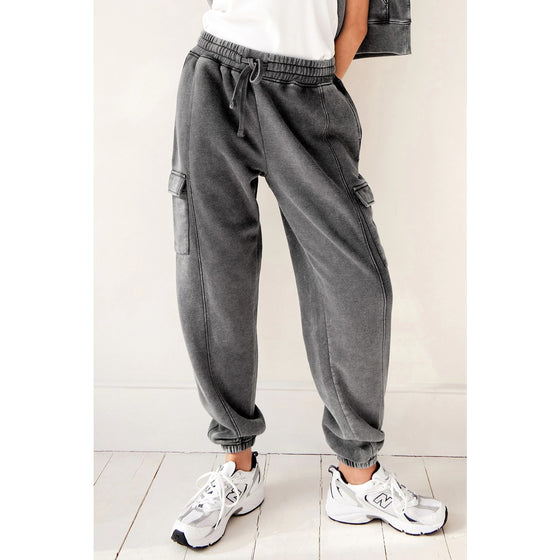 Grey Washed Utility Cargo Joggers | Montivo Pakistan