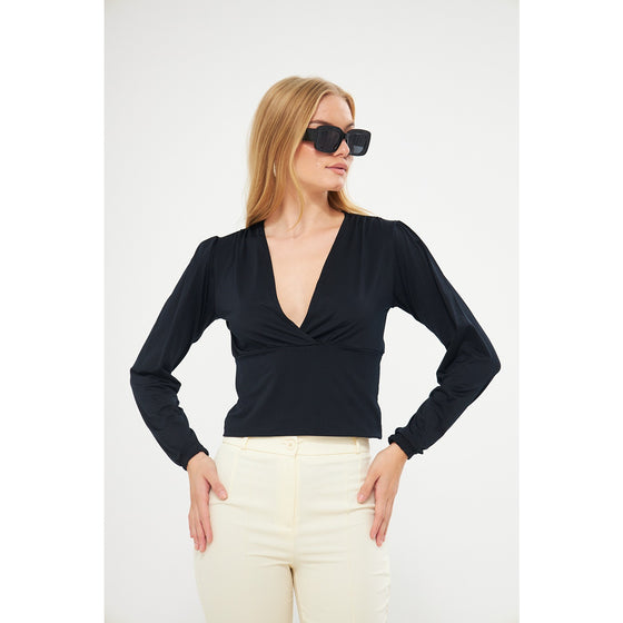 Black Double Breasted Top | Montivo Pakistan