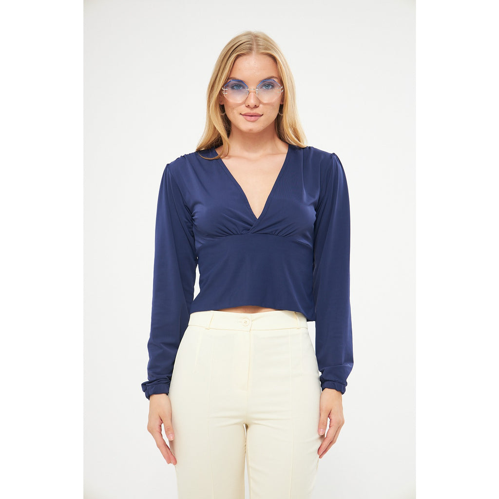 Blue Double Breasted Top | Montivo Pakistan