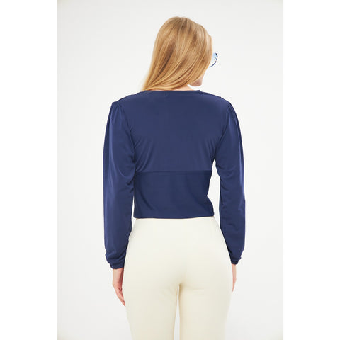 Blue Double Breasted Top | Montivo Pakistan