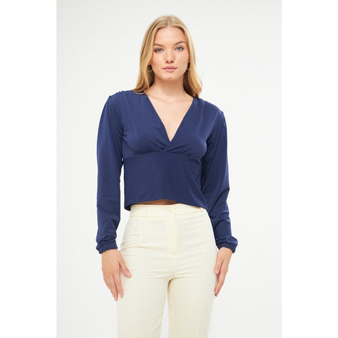 Blue Double Breasted Top | Montivo Pakistan