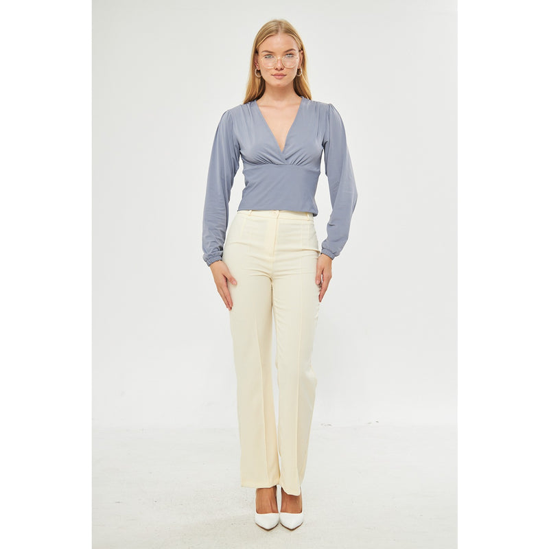 Grey Double Breasted Top | Montivo Pakistan