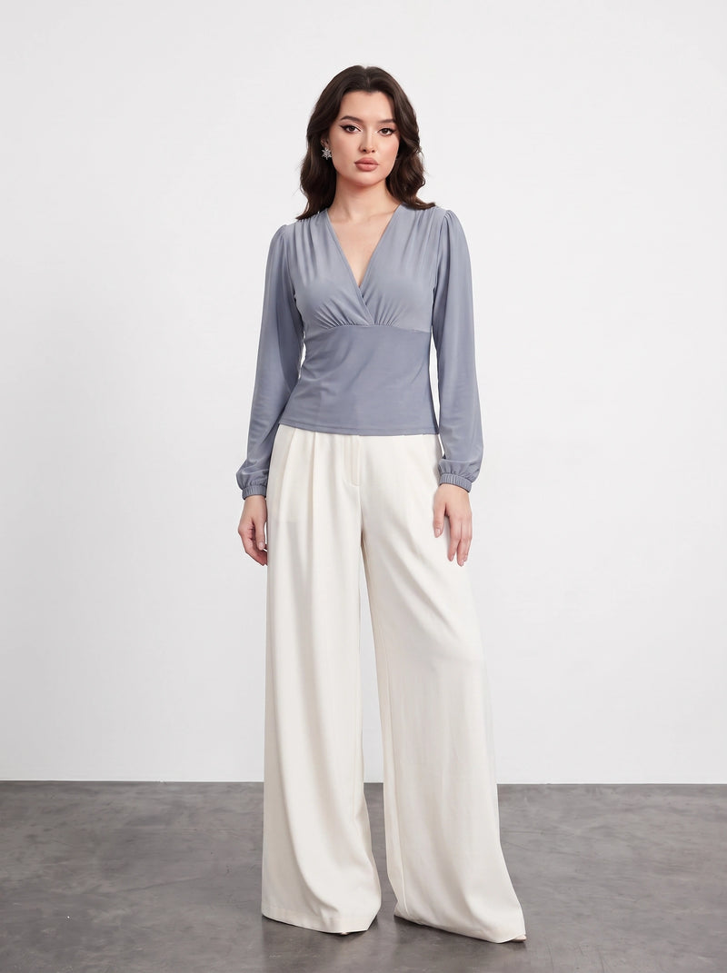 Grey Double Breasted Top | Montivo Pakistan