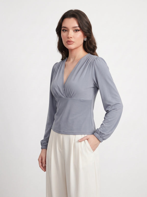 Grey Double Breasted Top | Montivo Pakistan