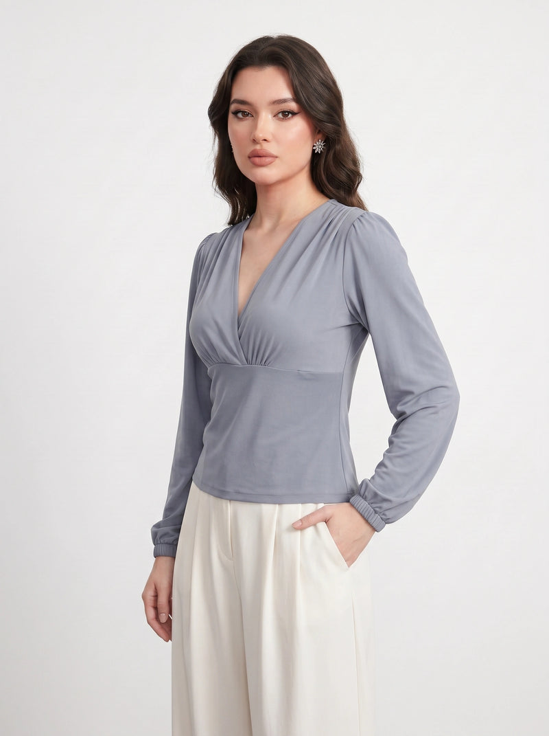 Grey Double Breasted Top | Montivo Pakistan