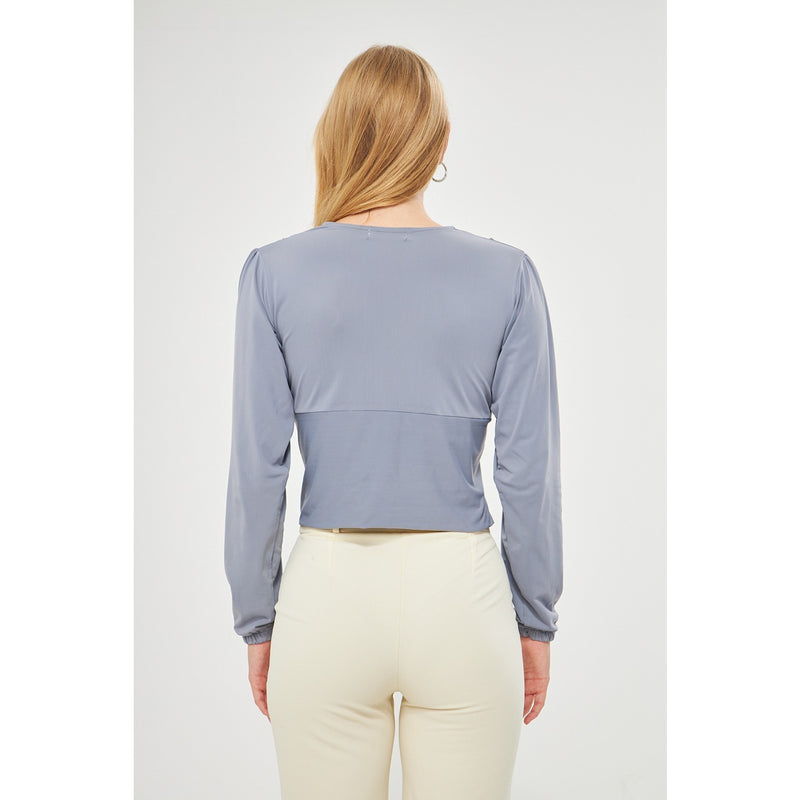 Grey Double Breasted Top | Montivo Pakistan