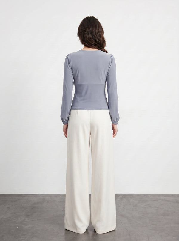 Grey Double Breasted Top | Montivo Pakistan