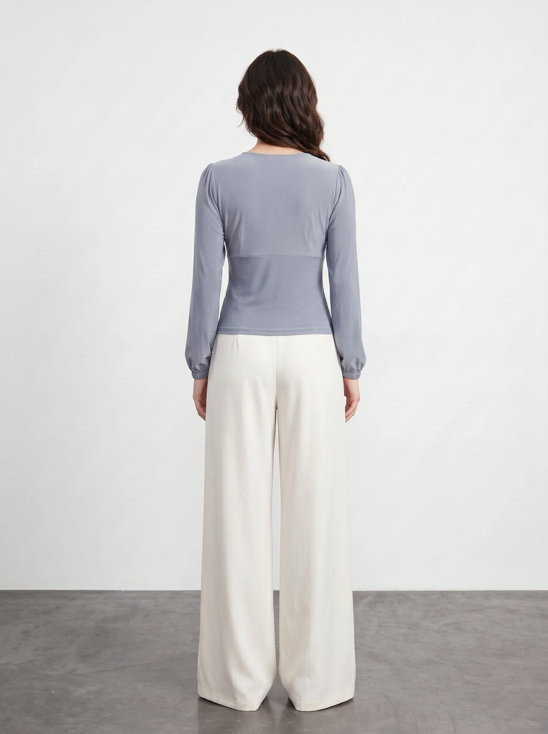 Grey Double Breasted Top | Montivo Pakistan