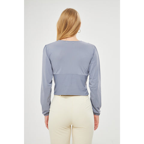 Grey Double Breasted Top | Montivo Pakistan