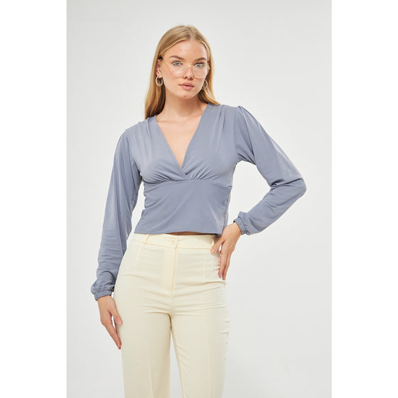 Grey Double Breasted Top | Montivo Pakistan