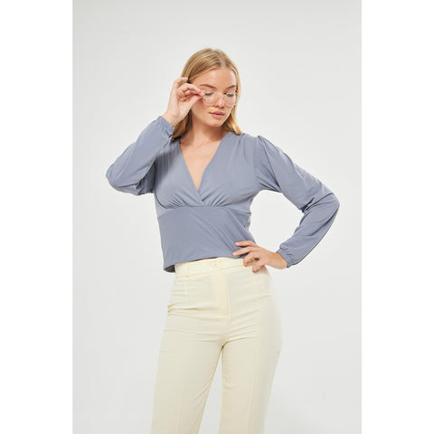 Grey Double Breasted Top | Montivo Pakistan