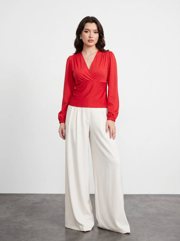Red Double Breasted Top | Montivo Pakistan
