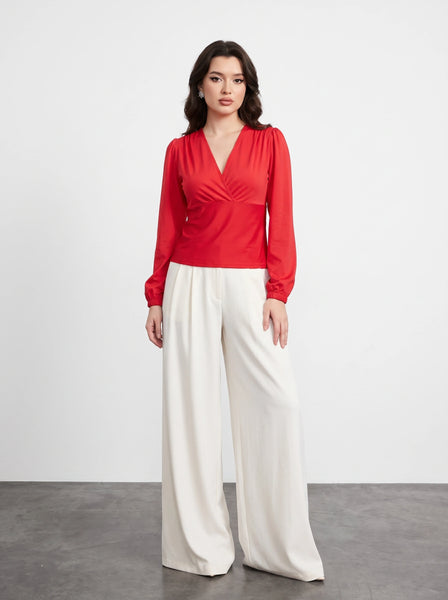 Red Double Breasted Top | Montivo Pakistan