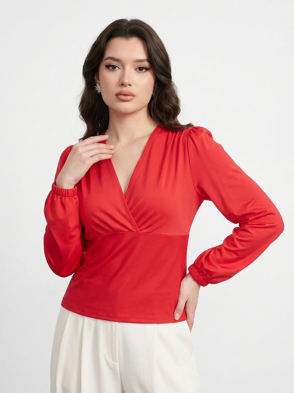 Red Double Breasted Top | Montivo Pakistan