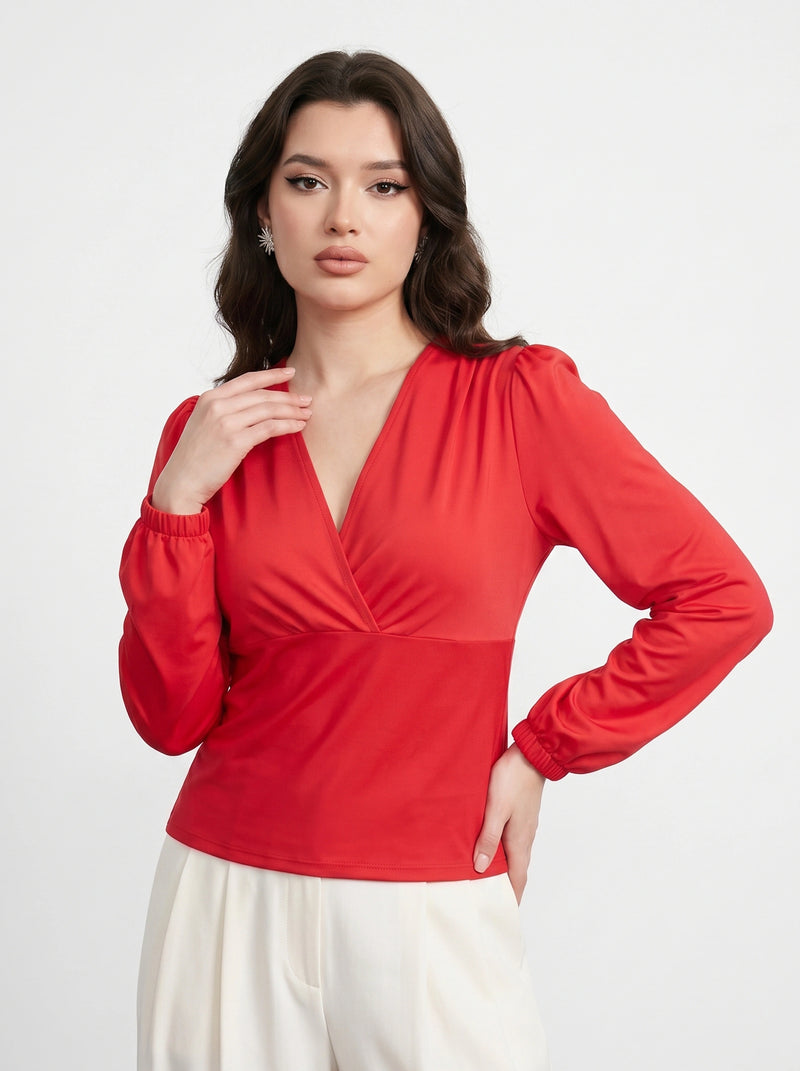 Red Double Breasted Top | Montivo Pakistan